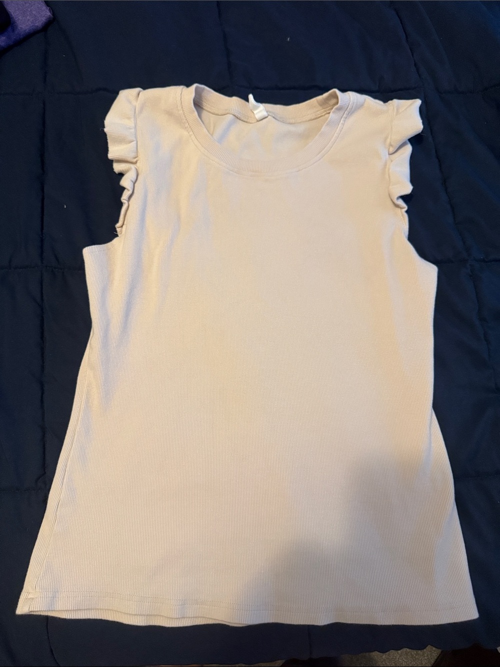 Wishlist Cream/tan Ruffle Sleeve Muscle Tank